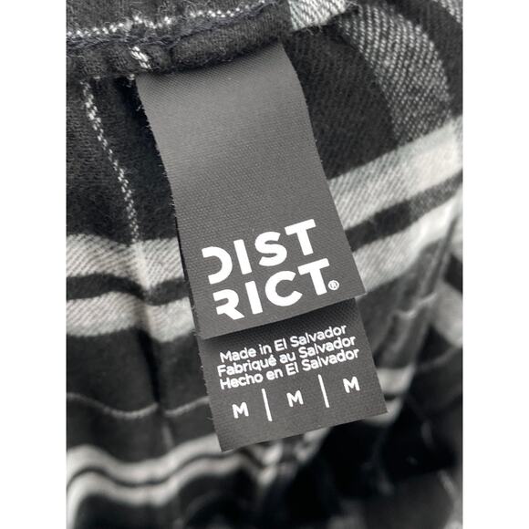 DISTRICT Women's Black-White Plaid Drawstring Relaxed Fit Pajama Pants SZ M - Picture 8 of 11